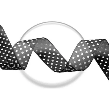 Lacets organza noir plumetis blanc pour vos chaussures