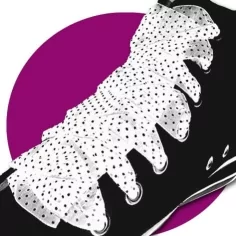 Lacets organza blanc plumetis noir pour vos chaussures
