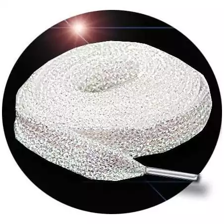 Lacets paillettes blancs pour vos chaussures