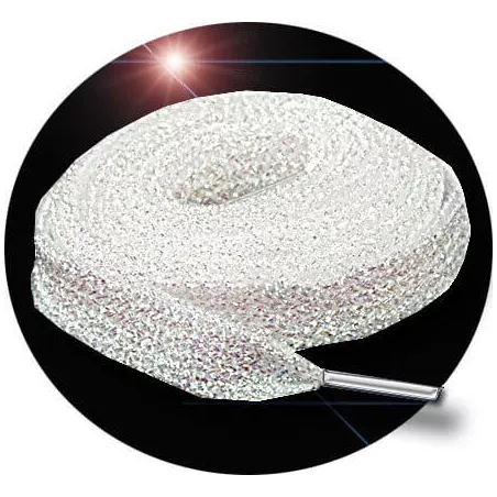 Lacets paillettes blancs pour vos chaussures