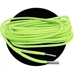 Lacets paracorde ronds en vert fluo pour vos chaussures