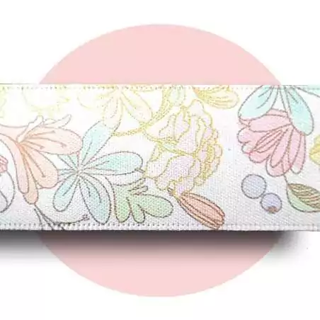 Lacets satin blanc fleurs poudrées  pour vos chaussures Lacets satin blanc fleurs poudrées  pour vos chaussures