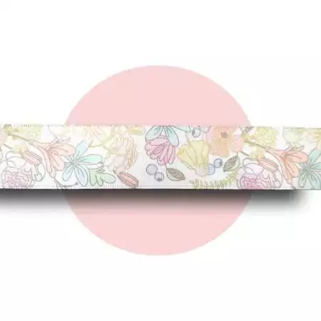 Lacets satin blanc fleurs poudrées  pour vos chaussures Lacets satin blanc fleurs poudrées  pour vos chaussures