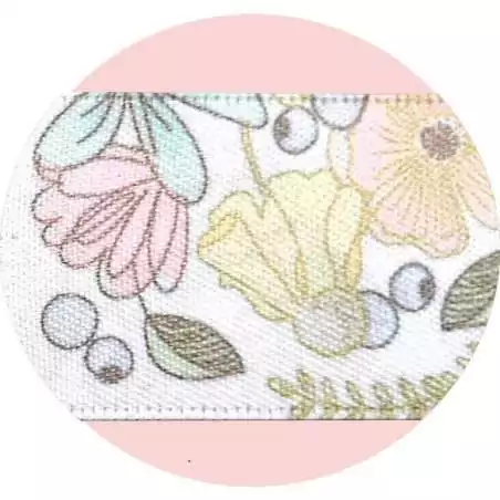 Lacets satin blanc fleurs poudrées  pour vos chaussures Lacets satin blanc fleurs poudrées  pour vos chaussures