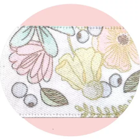 Lacets satin blanc fleurs poudrées&nbsp; pour vos chaussures