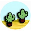 Set 2 décorations de lacets cactus mimis