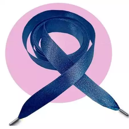 Lacets en satin bleu marine pailleté pour vos chaussures Lacets en satin bleu marine pailleté pour vos chaussures