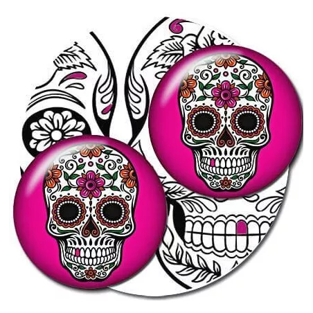 Décorations de lacets roses motif crâne calavera | LacetsFun