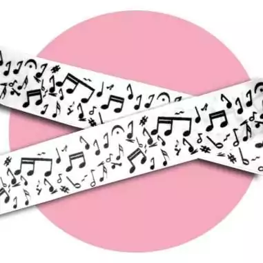 Lacets satin large blanc notes de musique pour vos chaussures