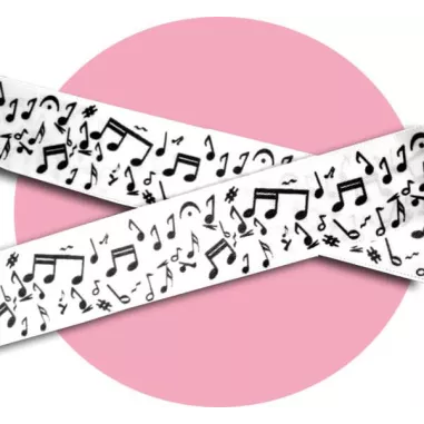 Lacets satin large&nbsp;blanc notes de musique pour vos…