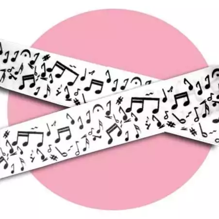 Lacets satin large blanc notes de musique pour vos chaussures