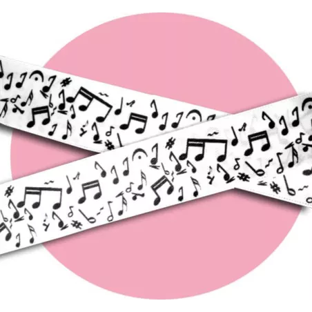Lacets satin large&nbsp;blanc notes de musique pour vos…