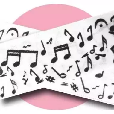 Lacets satin large blanc notes de musique pour vos chaussures