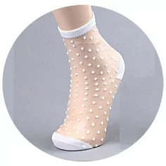 Chaussettes transparentes pois blancs pour vos jolis pieds 2