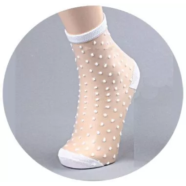 Chaussettes en voile avec pois blancs | LacetsFun en France