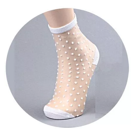 Chaussettes en voile avec pois blancs | LacetsFun en France