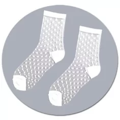 chaussettes transparentes pois blancs