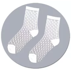 Chaussettes&nbsp;transparentes pois blancs pour vos jolis pieds