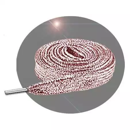 Lacets pailletés rose doux cuivré pour vos chaussures Lacets pailletés rose doux cuivré pour vos chaussures