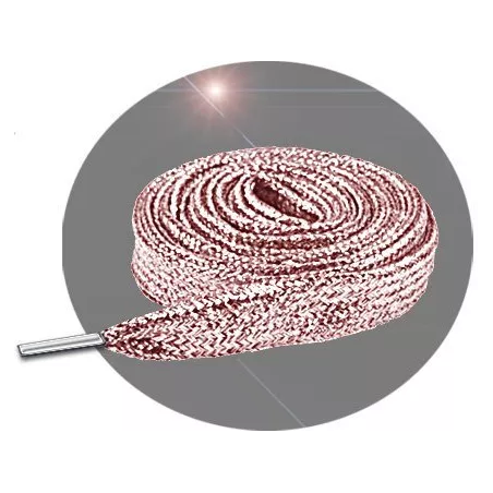 Lacets pailletés rose doux cuivré pour vos chaussures