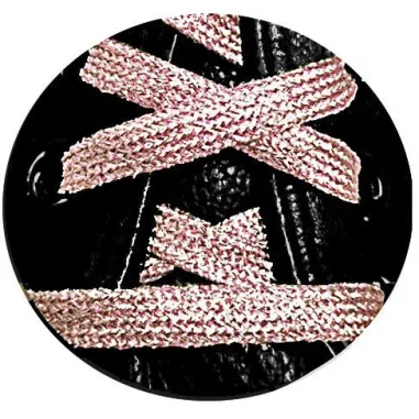 Lacets pailletés rose doux cuivré pour vos chaussures