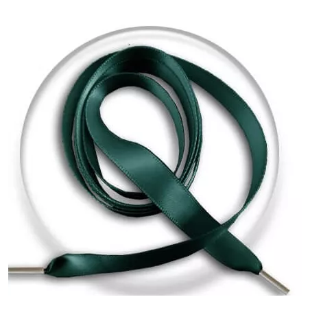 Lacets fins en satin vert&nbsp;anglais pour vos chaussures