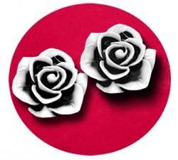 1 paire x ​décorations de lacets rose 3D bicolore