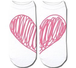 Socquettes coeur rose colorié
