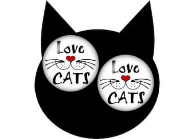 1 paire x ​décorations de lacets chat love cats