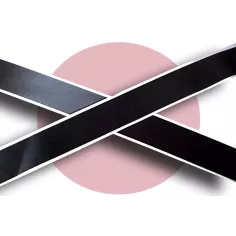 Lacets satin large noir&nbsp;gansé&nbsp;blanc pour vos chaussures 2