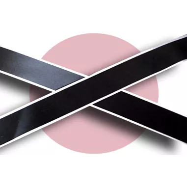 Lacets satin large noir&nbsp;gansé&nbsp;blanc pour vos chaussures