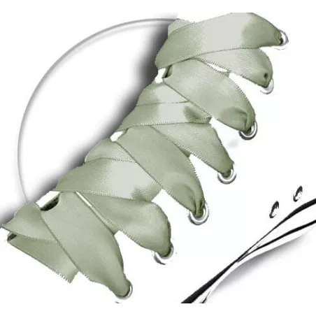 Lacets en satin kaki clair pour vos chaussures