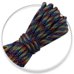 Lacets paracorde noirs multicolores