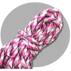 Lacets paracorde rose, gris, blanc & noir pour vos chaussures