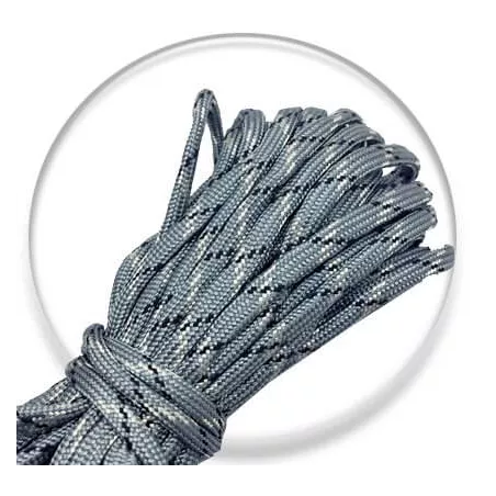 1 paire x lacets paracorde ronds gris & noir