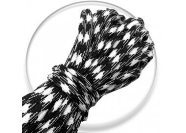 1 paire x lacets ronds paracorde noir + blanc