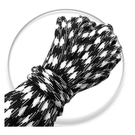 Lacets de chaussures noirs blancs bicolores ronds, en…