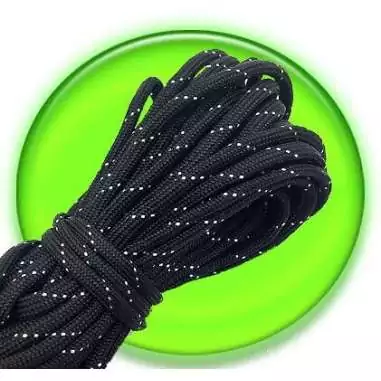 Lacets paracorde noire réflective pour vos chaussures