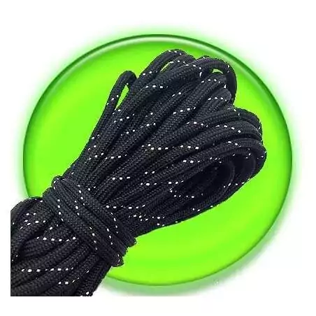 Lacets paracorde noire réflective pour vos chaussures