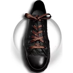 Lacets pailletés marron pour vos chaussures 2