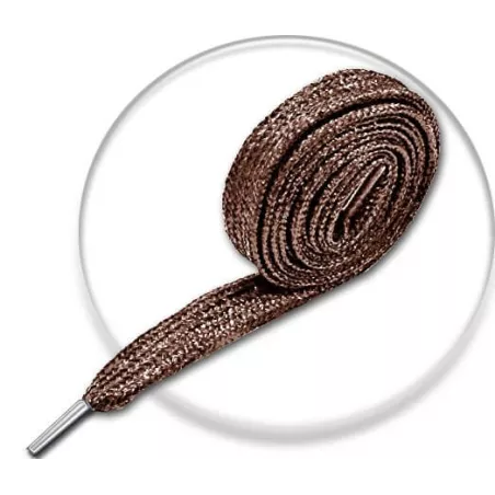 Lacets pailletés marron pour vos chaussures