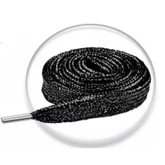 Lacets noirs paillettes pour vos chaussures 2