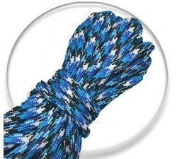 Lacets paracorde ronds camouflage bleu