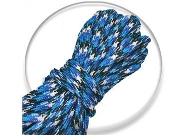1 paire x lacets ronds paracorde camo bleu