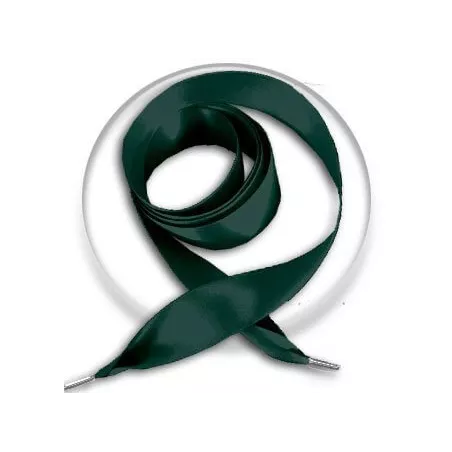 Lacets larges&nbsp;en satin vert&nbsp;anglais pour vos chaussures