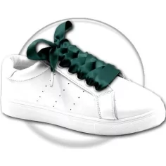 Lacets larges en satin vert anglais pour vos chaussures 2