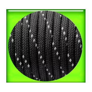 Lacets de chaussures noirs réflectifs, ronds, en couleur…