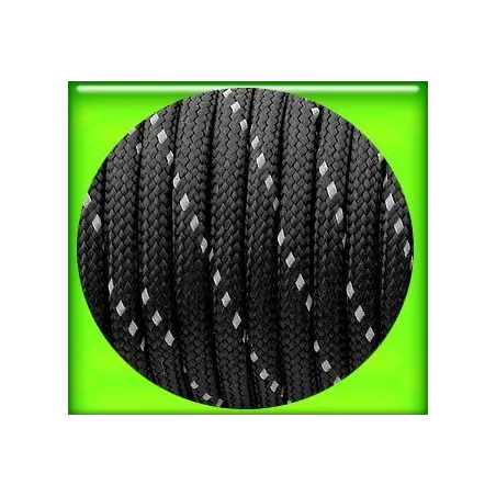 Lacets de chaussures noirs réflectifs, ronds, en couleur…