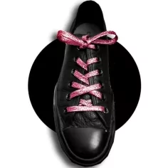 Lacets pailletés rose cuivré pour vos chaussures 2