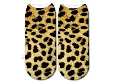 1 paire x ​socquettes fourrure léopard